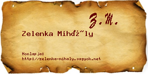 Zelenka Mihály névjegykártya